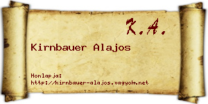 Kirnbauer Alajos névjegykártya